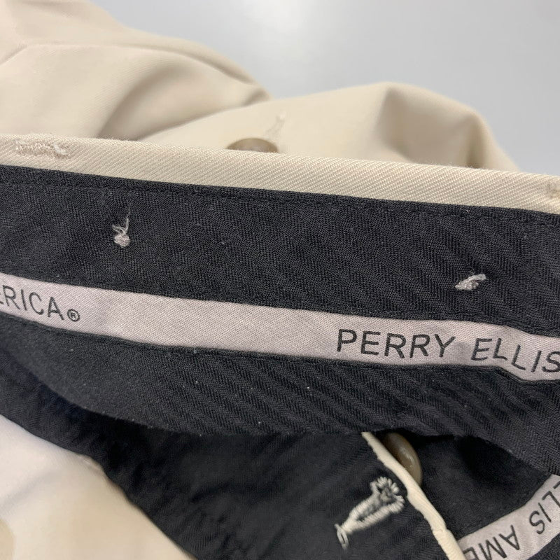 【中古品】【メンズ】 PERRY ELLIS AMERICA ペリー エリス アメリカ 2TUCK SLACKS ツータック スラックス パンツ ボトムス ズボン 157-260807-cs-17-izu サイズ：32/32 カラー：アイボリー 万代Net店