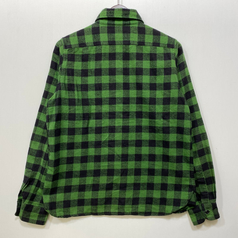 【中古品】【レディース】 A BATHING APE アベイシングエイプ FLANNEL CHECK SHIRT フランネル チェック シャツ トップス 長袖 168-260807-cs-04-izu サイズ：S カラー：グリーン×ブラック 万代Net店