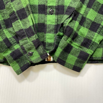 【中古品】【レディース】 A BATHING APE アベイシングエイプ FLANNEL CHECK SHIRT フランネル チェック シャツ トップス 長袖 168-260807-cs-04-izu サイズ：S カラー：グリーン×ブラック 万代Net店