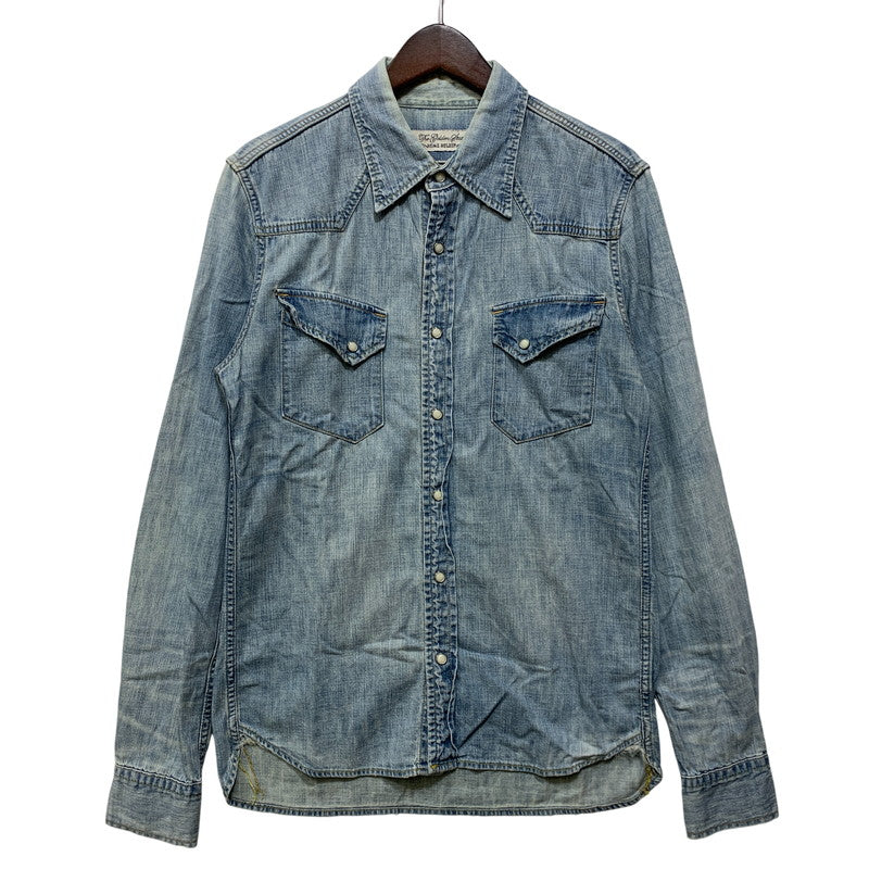 【中古品】【メンズ】 REMI RELIEF レミレリーフ DENIM WESTERN LS SHIRT デニム ウエスタン ロングスリーブ シャツ トップス 長袖 145-260807-cs-14-izu サイズ：M カラー：ライトインディゴ 万代Net店