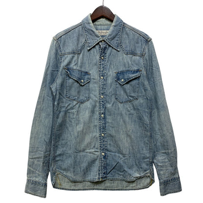 【中古品】【メンズ】 REMI RELIEF レミレリーフ DENIM WESTERN LS SHIRT デニム ウエスタン ロングスリーブ シャツ トップス 長袖 145-260807-cs-14-izu サイズ：M カラー：ライトインディゴ 万代Net店