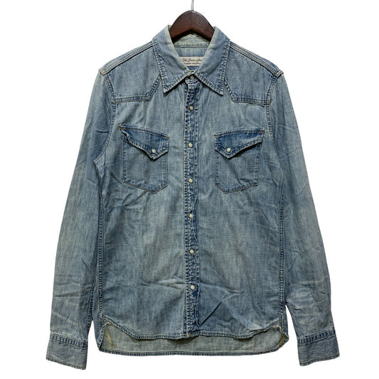 【中古品】【メンズ】 REMI RELIEF レミレリーフ DENIM WESTERN LS SHIRT デニム ウエスタン ロングスリーブ シャツ トップス 長袖 145-260807-cs-14-izu サイズ：M カラー：ライトインディゴ 万代Net店