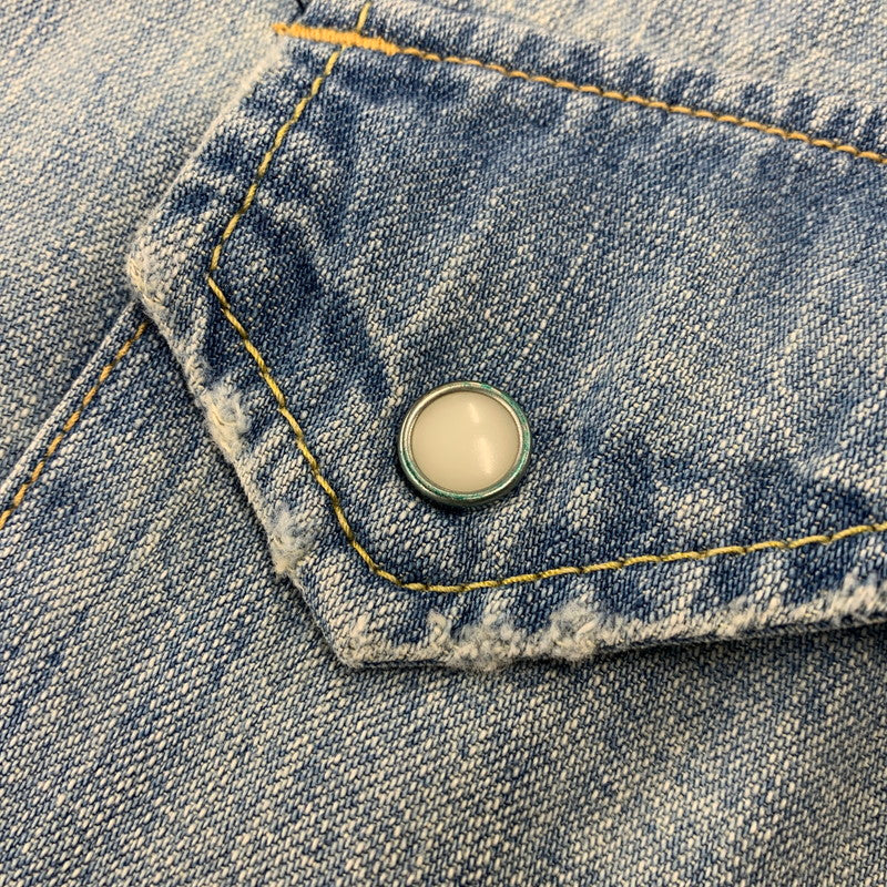 【中古品】【メンズ】 REMI RELIEF レミレリーフ DENIM WESTERN LS SHIRT デニム ウエスタン ロングスリーブ シャツ トップス 長袖 145-260807-cs-14-izu サイズ：M カラー：ライトインディゴ 万代Net店