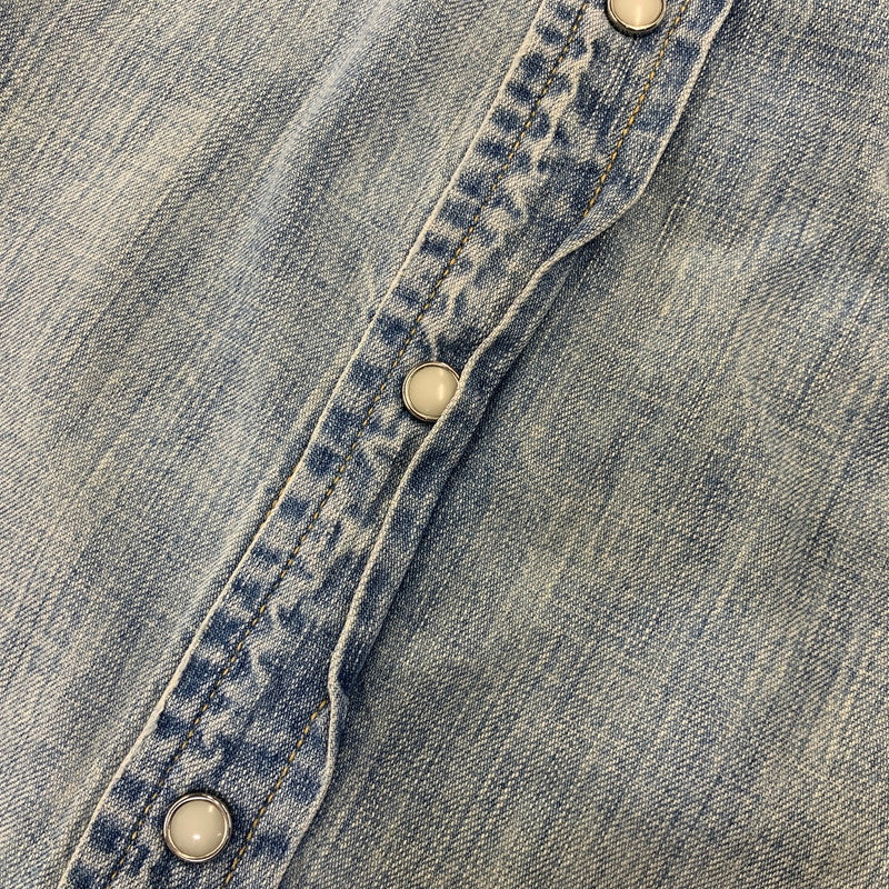 【中古品】【メンズ】 REMI RELIEF レミレリーフ DENIM WESTERN LS SHIRT デニム ウエスタン ロングスリーブ シャツ トップス 長袖 145-260807-cs-14-izu サイズ：M カラー：ライトインディゴ 万代Net店