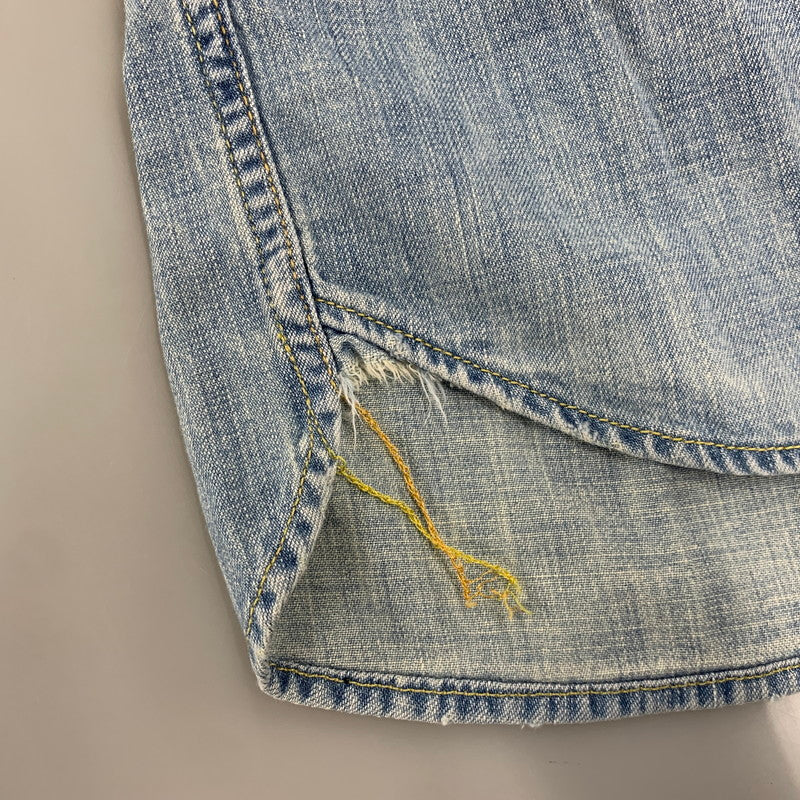 【中古品】【メンズ】 REMI RELIEF レミレリーフ DENIM WESTERN LS SHIRT デニム ウエスタン ロングスリーブ シャツ トップス 長袖 145-260807-cs-14-izu サイズ：M カラー：ライトインディゴ 万代Net店