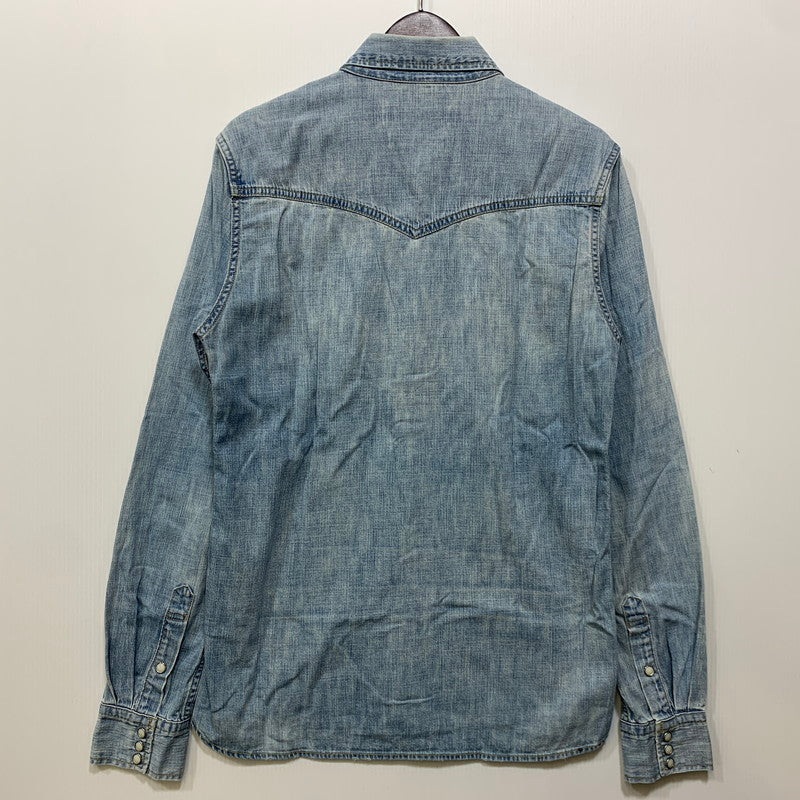 【中古品】【メンズ】 REMI RELIEF レミレリーフ DENIM WESTERN LS SHIRT デニム ウエスタン ロングスリーブ シャツ トップス 長袖 145-260807-cs-14-izu サイズ：M カラー：ライトインディゴ 万代Net店