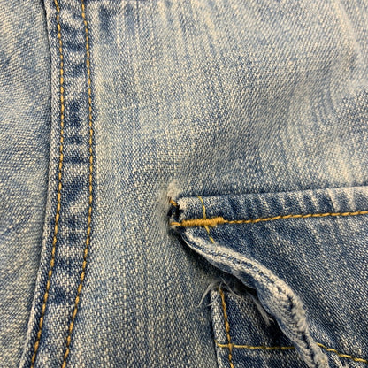 【中古品】【メンズ】 REMI RELIEF レミレリーフ DENIM WESTERN LS SHIRT デニム ウエスタン ロングスリーブ シャツ トップス 長袖 145-260807-cs-14-izu サイズ：M カラー：ライトインディゴ 万代Net店