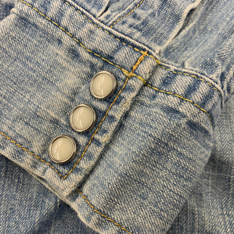 【中古品】【メンズ】 REMI RELIEF レミレリーフ DENIM WESTERN LS SHIRT デニム ウエスタン ロングスリーブ シャツ トップス 長袖 145-260807-cs-14-izu サイズ：M カラー：ライトインディゴ 万代Net店