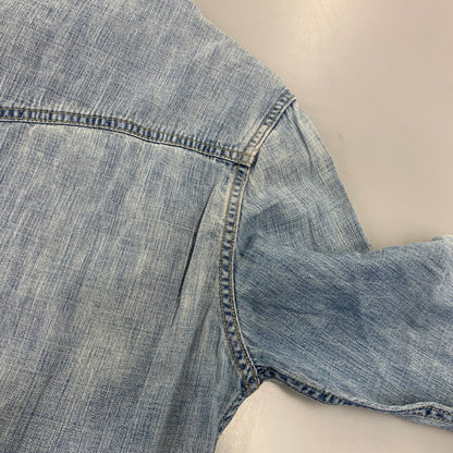 【中古品】【メンズ】 REMI RELIEF レミレリーフ DENIM WESTERN LS SHIRT デニム ウエスタン ロングスリーブ シャツ トップス 長袖 145-260807-cs-14-izu サイズ：M カラー：ライトインディゴ 万代Net店