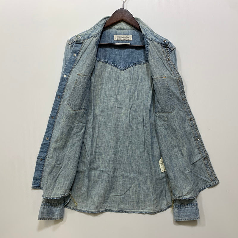 【中古品】【メンズ】 REMI RELIEF レミレリーフ DENIM WESTERN LS SHIRT デニム ウエスタン ロングスリーブ シャツ トップス 長袖 145-260807-cs-14-izu サイズ：M カラー：ライトインディゴ 万代Net店