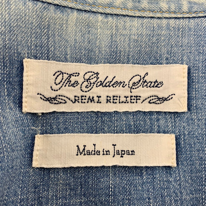 【中古品】【メンズ】 REMI RELIEF レミレリーフ DENIM WESTERN LS SHIRT デニム ウエスタン ロングスリーブ シャツ トップス 長袖 145-260807-cs-14-izu サイズ：M カラー：ライトインディゴ 万代Net店
