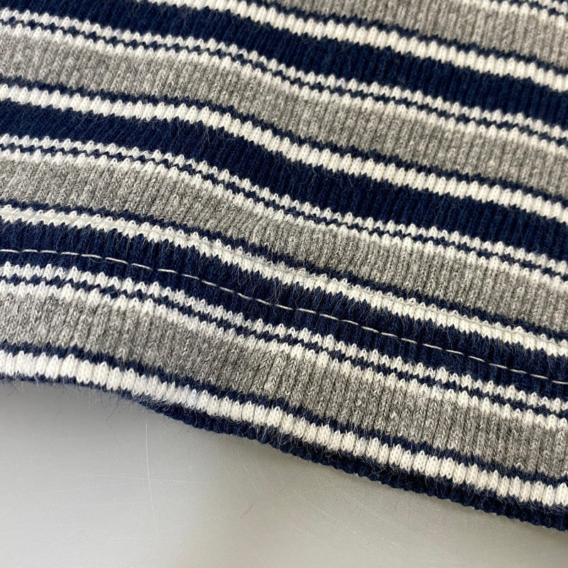 【中古品】【メンズ】 OLD STUSSY オールド ステューシー 紺タグ インド製 BORDER LS POLO SHIRT ボーダー ロングスリーブ ポロ シャツ トップス 長袖 142-260807-cs-03-izu サイズ：S カラー：グレー×ネイビー 万代Net店