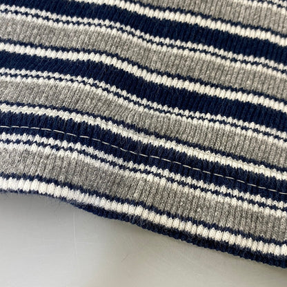 【中古品】【メンズ】 OLD STUSSY オールド ステューシー 紺タグ インド製 BORDER LS POLO SHIRT ボーダー ロングスリーブ ポロ シャツ トップス 長袖 142-260807-cs-03-izu サイズ：S カラー：グレー×ネイビー 万代Net店