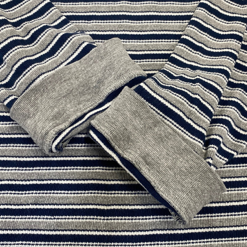 【中古品】【メンズ】 OLD STUSSY オールド ステューシー 紺タグ インド製 BORDER LS POLO SHIRT ボーダー ロングスリーブ ポロ シャツ トップス 長袖 142-260807-cs-03-izu サイズ：S カラー：グレー×ネイビー 万代Net店
