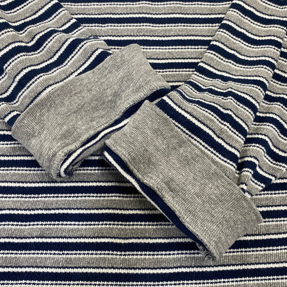 【中古品】【メンズ】 OLD STUSSY オールド ステューシー 紺タグ インド製 BORDER LS POLO SHIRT ボーダー ロングスリーブ ポロ シャツ トップス 長袖 142-260807-cs-03-izu サイズ：S カラー：グレー×ネイビー 万代Net店