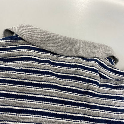 【中古品】【メンズ】 OLD STUSSY オールド ステューシー 紺タグ インド製 BORDER LS POLO SHIRT ボーダー ロングスリーブ ポロ シャツ トップス 長袖 142-260807-cs-03-izu サイズ：S カラー：グレー×ネイビー 万代Net店