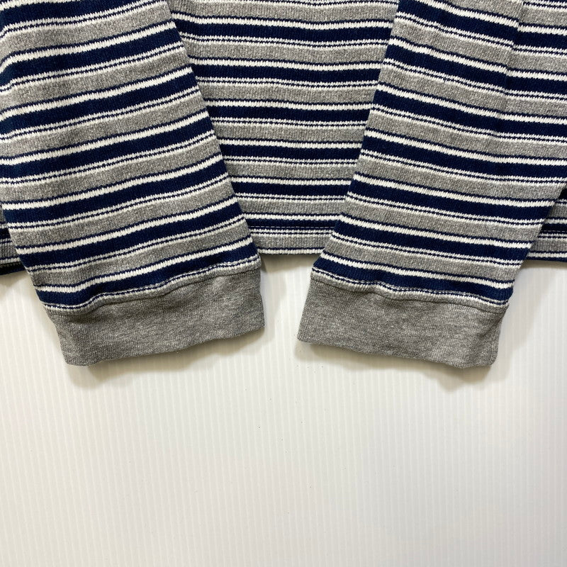 【中古品】【メンズ】 OLD STUSSY オールド ステューシー 紺タグ インド製 BORDER LS POLO SHIRT ボーダー ロングスリーブ ポロ シャツ トップス 長袖 142-260807-cs-03-izu サイズ：S カラー：グレー×ネイビー 万代Net店