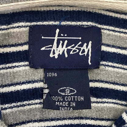 【中古品】【メンズ】 OLD STUSSY オールド ステューシー 紺タグ インド製 BORDER LS POLO SHIRT ボーダー ロングスリーブ ポロ シャツ トップス 長袖 142-260807-cs-03-izu サイズ：S カラー：グレー×ネイビー 万代Net店