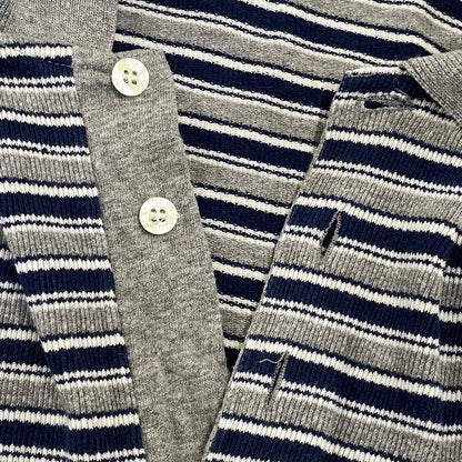 【中古品】【メンズ】 OLD STUSSY オールド ステューシー 紺タグ インド製 BORDER LS POLO SHIRT ボーダー ロングスリーブ ポロ シャツ トップス 長袖 142-260807-cs-03-izu サイズ：S カラー：グレー×ネイビー 万代Net店