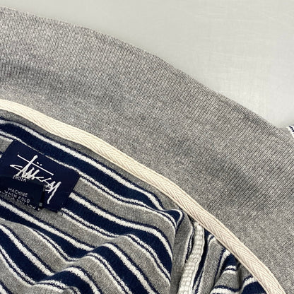 【中古品】【メンズ】 OLD STUSSY オールド ステューシー 紺タグ インド製 BORDER LS POLO SHIRT ボーダー ロングスリーブ ポロ シャツ トップス 長袖 142-260807-cs-03-izu サイズ：S カラー：グレー×ネイビー 万代Net店
