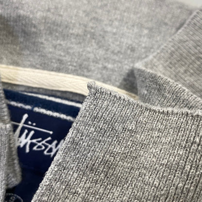 【中古品】【メンズ】 OLD STUSSY オールド ステューシー 紺タグ インド製 BORDER LS POLO SHIRT ボーダー ロングスリーブ ポロ シャツ トップス 長袖 142-260807-cs-03-izu サイズ：S カラー：グレー×ネイビー 万代Net店