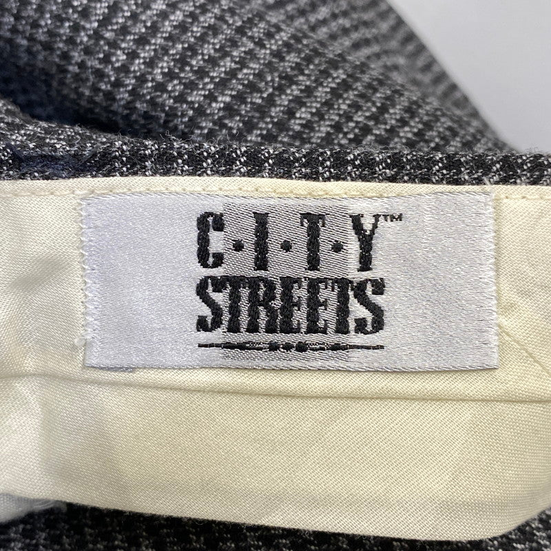 【中古品】【メンズ】 C.I.T.Y STREETS シティストリート USA製 90’S 3TUCK SLACKS スリータック スラックス パンツ ボトムス ズボン 157-260807-cs-08-izu サイズ：W29 カラー：グレー系 万代Net店