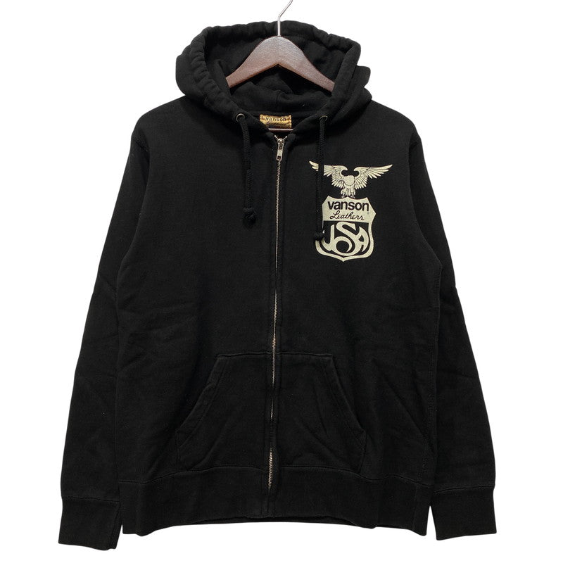 【中古品】【メンズ】 VANSON バンソン HSZ-137 BACK PRINT ZIP HOODIE バック プリント ジップ フーディー トップス 長袖 145-260807-cs-01-izu サイズ：M カラー：ブラック 万代Net店