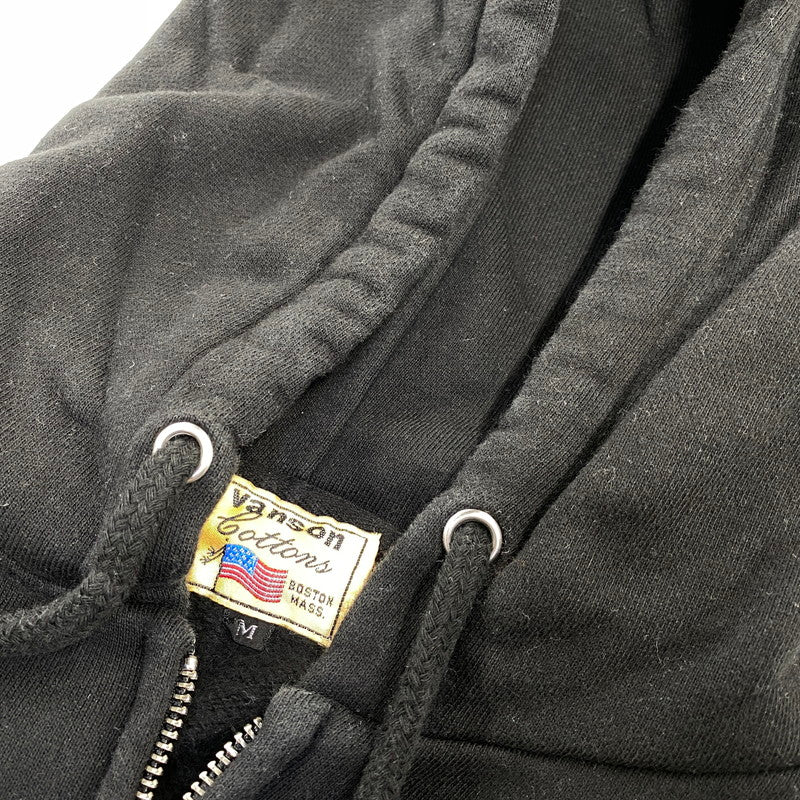 【中古品】【メンズ】 VANSON バンソン HSZ-137 BACK PRINT ZIP HOODIE バック プリント ジップ フーディー トップス 長袖 145-260807-cs-01-izu サイズ：M カラー：ブラック 万代Net店