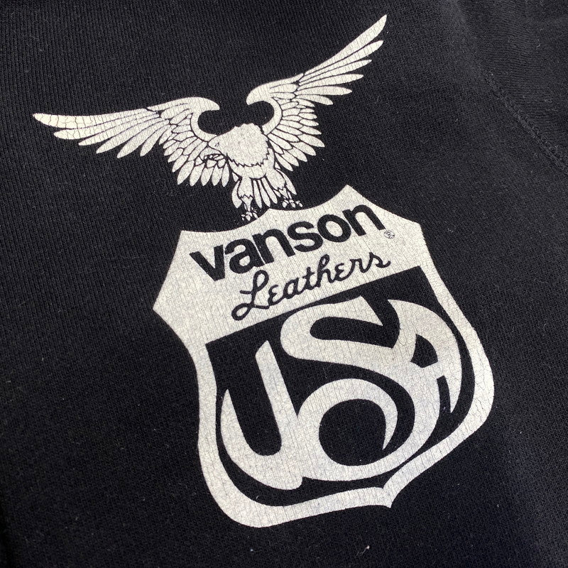【中古品】【メンズ】 VANSON バンソン HSZ-137 BACK PRINT ZIP HOODIE バック プリント ジップ フーディー トップス 長袖 145-260807-cs-01-izu サイズ：M カラー：ブラック 万代Net店