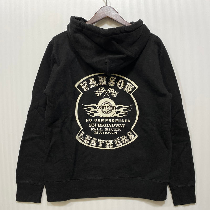 【中古品】【メンズ】 VANSON バンソン HSZ-137 BACK PRINT ZIP HOODIE バック プリント ジップ フーディー トップス 長袖 145-260807-cs-01-izu サイズ：M カラー：ブラック 万代Net店