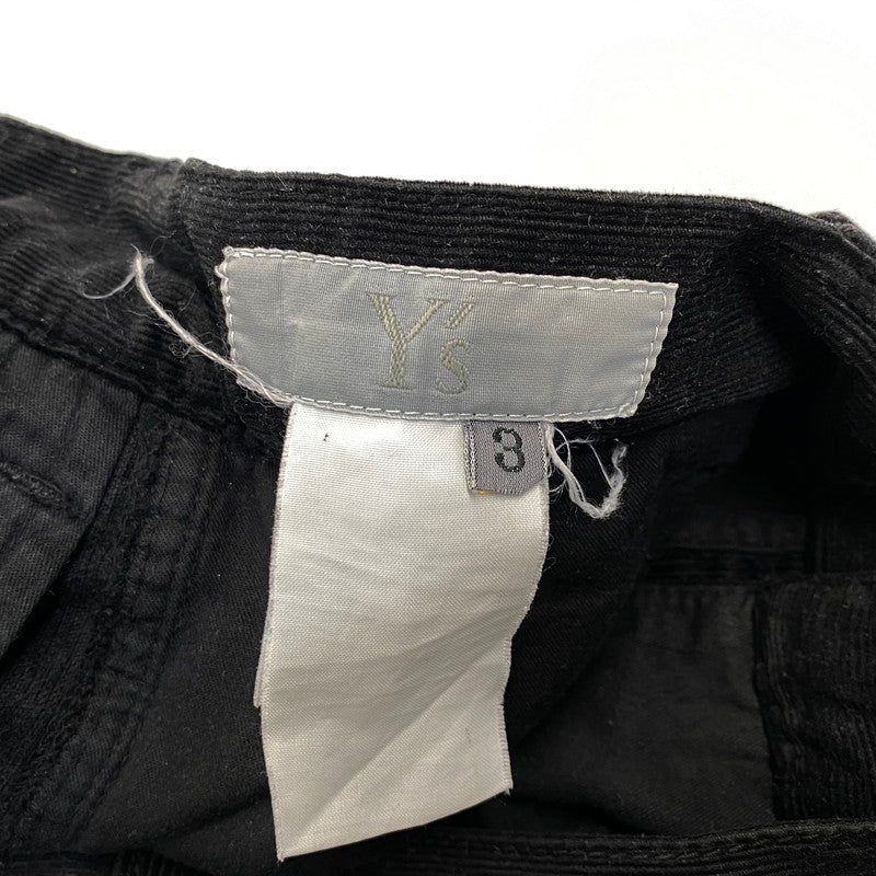 【中古品】【メンズ】 Y's ワイズ CORDUROY CARGO PANTS コーデュロイ カーゴパンツ 151-260802-as-01-izu サイズ：3 カラー：ブラック 万代Net店