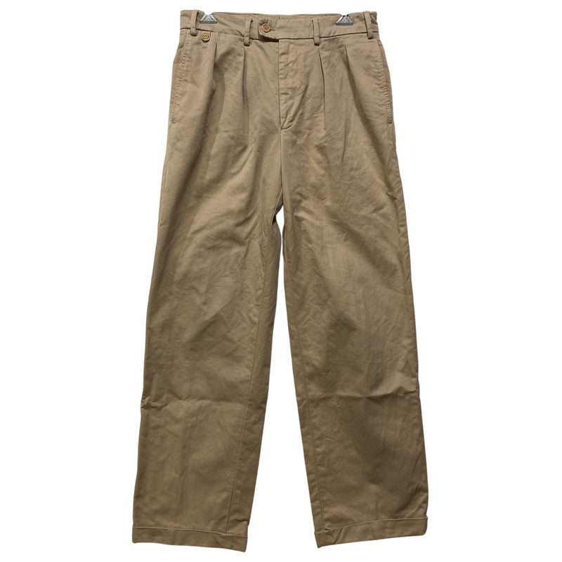 【中古品】【メンズ】 BERNARD ZINS ベルナールザンス AZBJ 2-TUCK SLACKS PANTS ツータック スラックス パンツ ボトムス ズボン 152-260807-cs-10-izu サイズ：38 カラー：ベージュ 万代Net店