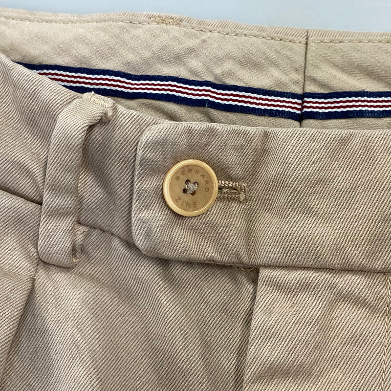 【中古品】【メンズ】 BERNARD ZINS ベルナールザンス AZBJ 2-TUCK SLACKS PANTS ツータック スラックス パンツ ボトムス ズボン 152-260807-cs-10-izu サイズ：38 カラー：ベージュ 万代Net店