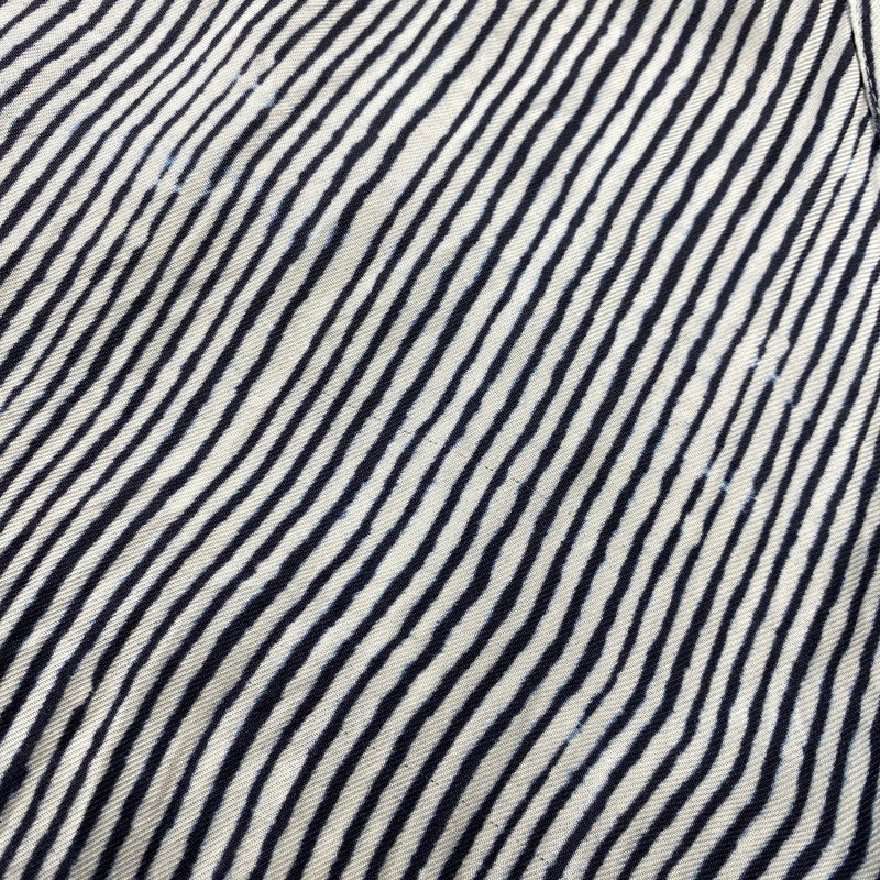 【中古品】【メンズ】 BANANATIME バナナタイム 300-004-04 SILK STRIPE NO COLLAR LS SHIRT シルク ストライプ ノーカラー ロングスリーブ シャツ トップス 長袖 140-260809-ya-06-izu サイズ：S カラー：ネイビー×ホワイト 万代Net店