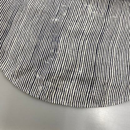 【中古品】【メンズ】 BANANATIME バナナタイム 300-004-04 SILK STRIPE NO COLLAR LS SHIRT シルク ストライプ ノーカラー ロングスリーブ シャツ トップス 長袖 140-260809-ya-06-izu サイズ：S カラー：ネイビー×ホワイト 万代Net店