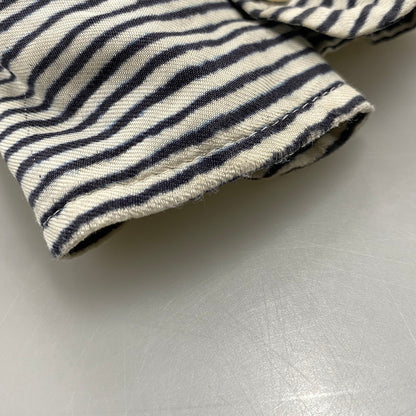 【中古品】【メンズ】 BANANATIME バナナタイム 300-004-04 SILK STRIPE NO COLLAR LS SHIRT シルク ストライプ ノーカラー ロングスリーブ シャツ トップス 長袖 140-260809-ya-06-izu サイズ：S カラー：ネイビー×ホワイト 万代Net店