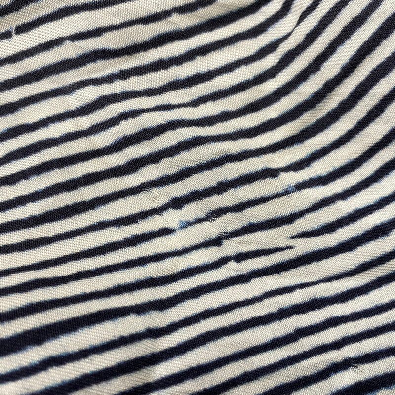 【中古品】【メンズ】 BANANATIME バナナタイム 300-004-04 SILK STRIPE NO COLLAR LS SHIRT シルク ストライプ ノーカラー ロングスリーブ シャツ トップス 長袖 140-260809-ya-06-izu サイズ：S カラー：ネイビー×ホワイト 万代Net店