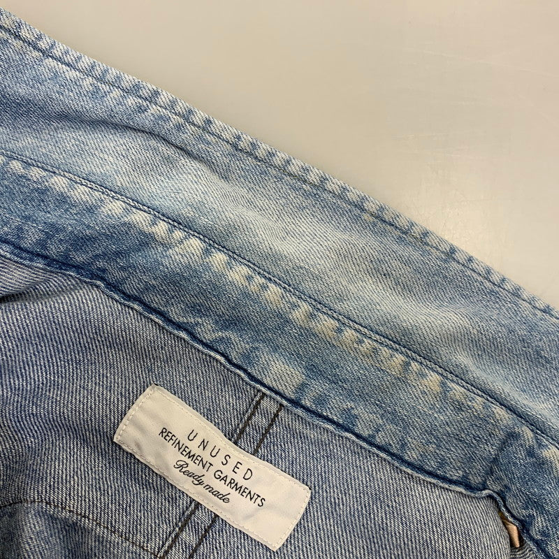 【中古品】【メンズ】 UNUSED アンユーズド DENIM WESTERN LS SHIRT デニム ウエスタン ロングスリーブ シャツ トップス 長袖 140-260807-cs-13-izu サイズ：2 カラー：ライトインディゴ 万代Net店