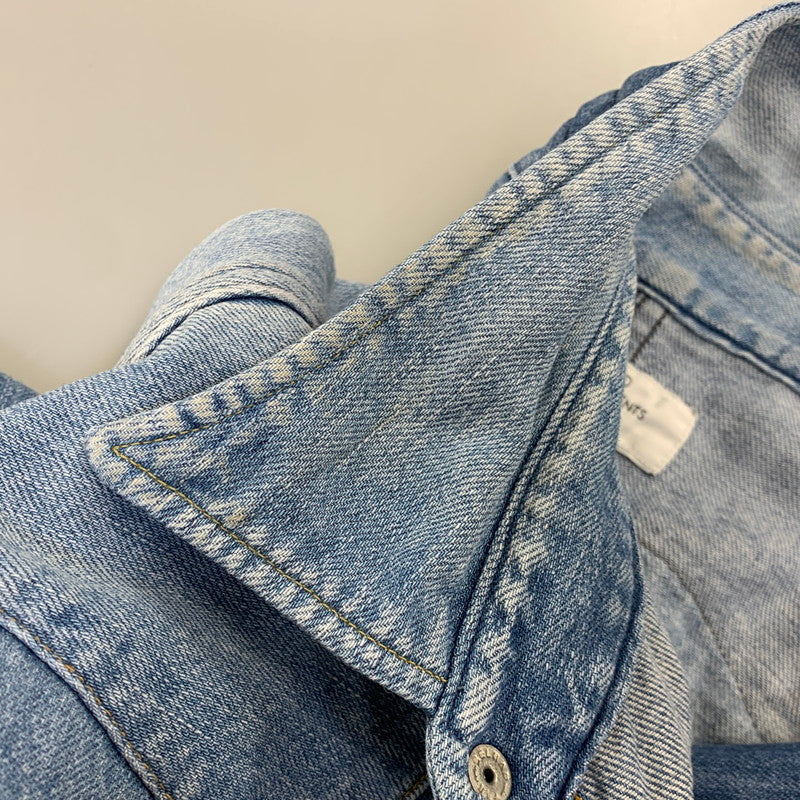 【中古品】【メンズ】 UNUSED アンユーズド DENIM WESTERN LS SHIRT デニム ウエスタン ロングスリーブ シャツ トップス 長袖 140-260807-cs-13-izu サイズ：2 カラー：ライトインディゴ 万代Net店