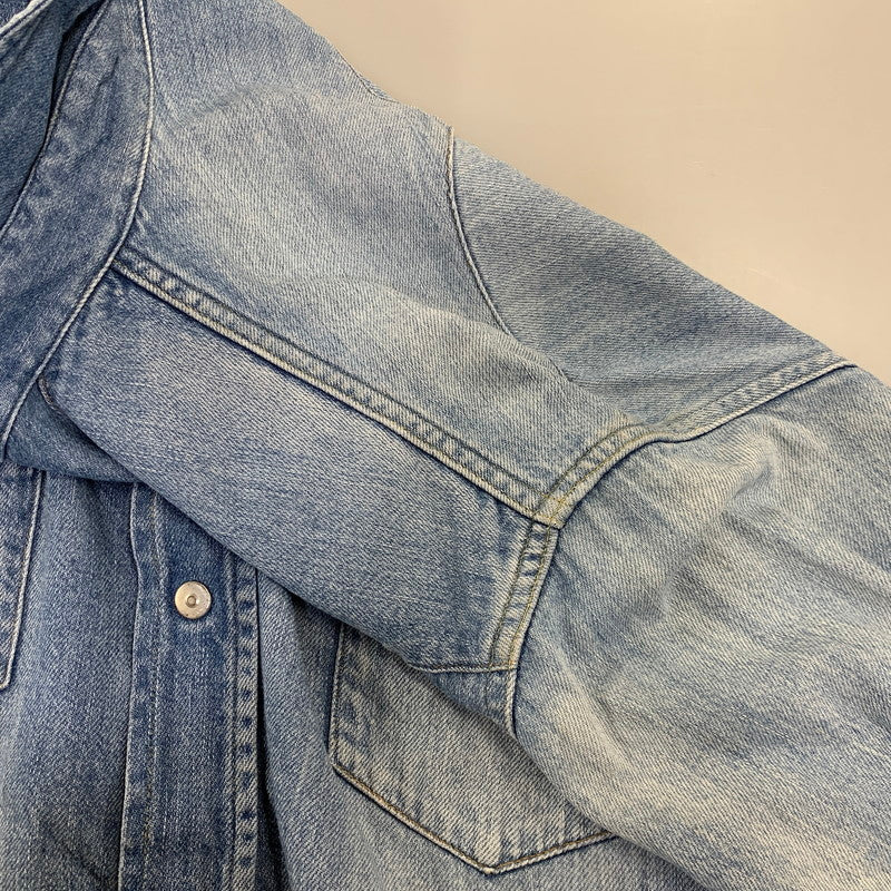【中古品】【メンズ】 UNUSED アンユーズド DENIM WESTERN LS SHIRT デニム ウエスタン ロングスリーブ シャツ トップス 長袖 140-260807-cs-13-izu サイズ：2 カラー：ライトインディゴ 万代Net店