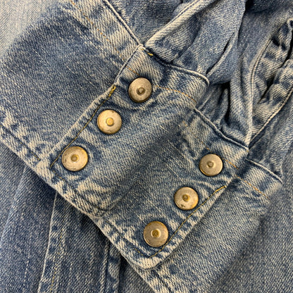 【中古品】【メンズ】 UNUSED アンユーズド DENIM WESTERN LS SHIRT デニム ウエスタン ロングスリーブ シャツ トップス 長袖 140-260807-cs-13-izu サイズ：2 カラー：ライトインディゴ 万代Net店