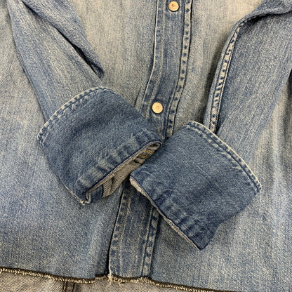 【中古品】【メンズ】 UNUSED アンユーズド DENIM WESTERN LS SHIRT デニム ウエスタン ロングスリーブ シャツ トップス 長袖 140-260807-cs-13-izu サイズ：2 カラー：ライトインディゴ 万代Net店