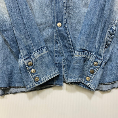 【中古品】【メンズ】 UNUSED アンユーズド DENIM WESTERN LS SHIRT デニム ウエスタン ロングスリーブ シャツ トップス 長袖 140-260807-cs-13-izu サイズ：2 カラー：ライトインディゴ 万代Net店