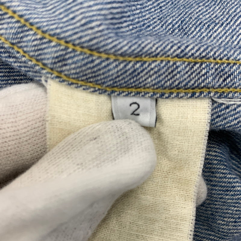 【中古品】【メンズ】 UNUSED アンユーズド DENIM WESTERN LS SHIRT デニム ウエスタン ロングスリーブ シャツ トップス 長袖 140-260807-cs-13-izu サイズ：2 カラー：ライトインディゴ 万代Net店