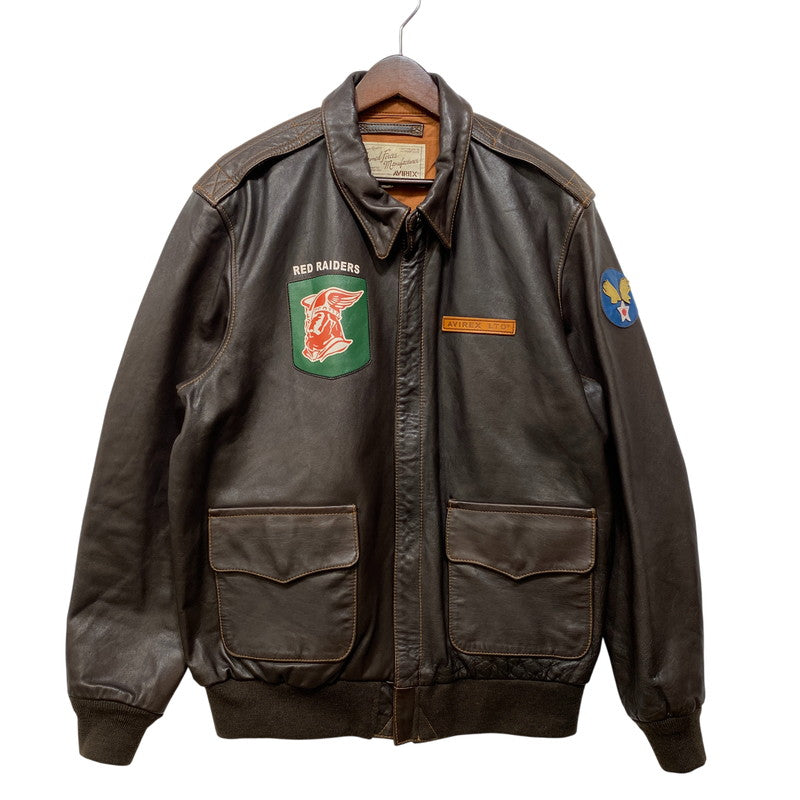 【中古品】【メンズ】 AVIREX アヴィレックス 6191052 A-2 SWEET DREAM LEATHER FLIGHT JACKET レザー フライト ジャケット 145-260804-yn-04-izu サイズ：XL カラー：ブラウン 万代Net店