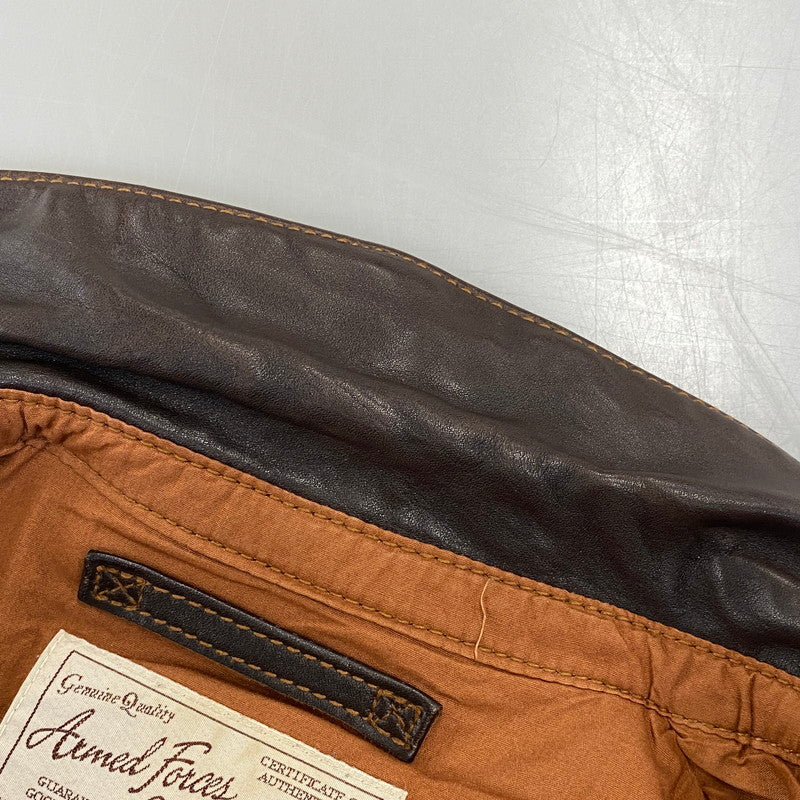 【中古品】【メンズ】 AVIREX アヴィレックス 6191052 A-2 SWEET DREAM LEATHER FLIGHT JACKET レザー フライト ジャケット 145-260804-yn-04-izu サイズ：XL カラー：ブラウン 万代Net店