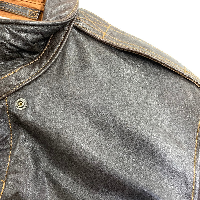【中古品】【メンズ】 AVIREX アヴィレックス 6191052 A-2 SWEET DREAM LEATHER FLIGHT JACKET レザー フライト ジャケット 145-260804-yn-04-izu サイズ：XL カラー：ブラウン 万代Net店