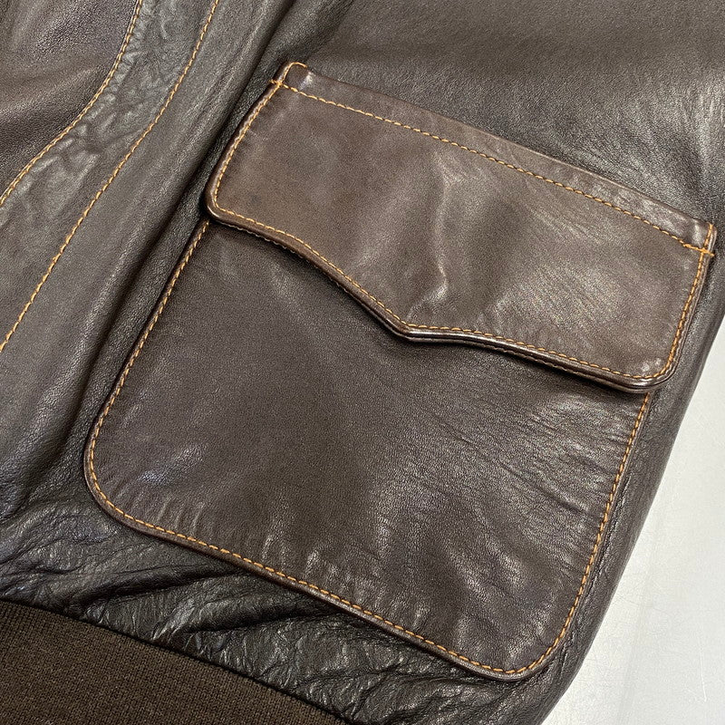 【中古品】【メンズ】 AVIREX アヴィレックス 6191052 A-2 SWEET DREAM LEATHER FLIGHT JACKET レザー フライト ジャケット 145-260804-yn-04-izu サイズ：XL カラー：ブラウン 万代Net店