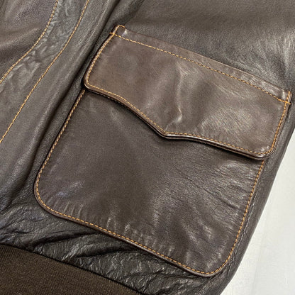 【中古品】【メンズ】 AVIREX アヴィレックス 6191052 A-2 SWEET DREAM LEATHER FLIGHT JACKET レザー フライト ジャケット 145-260804-yn-04-izu サイズ：XL カラー：ブラウン 万代Net店