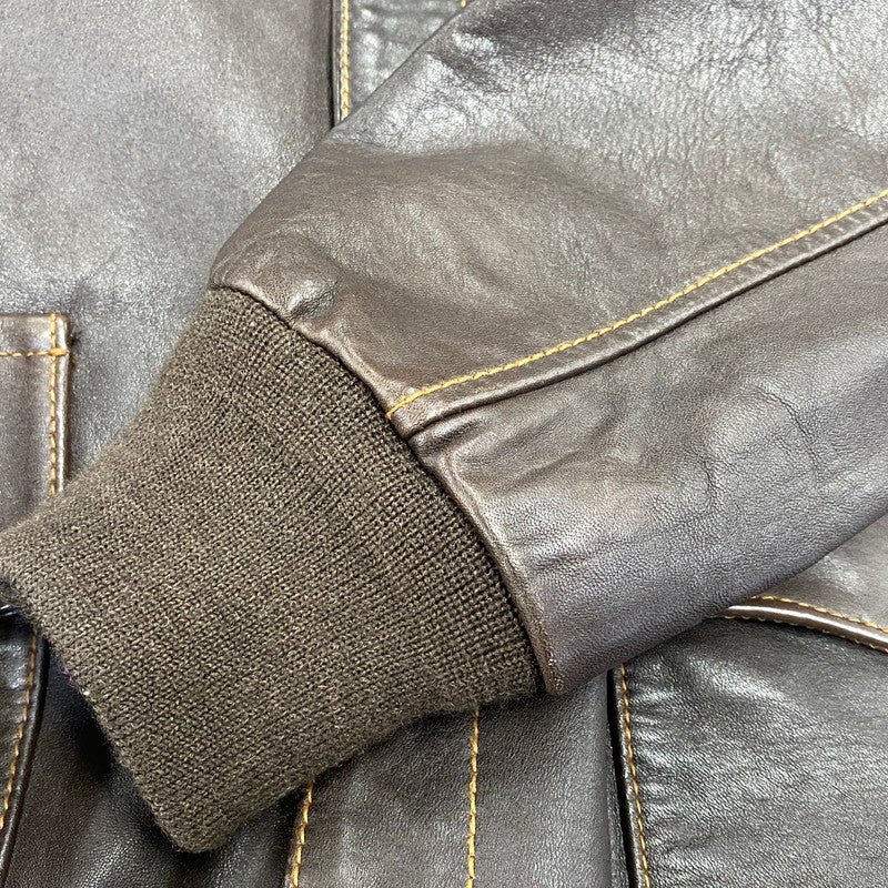 【中古品】【メンズ】 AVIREX アヴィレックス 6191052 A-2 SWEET DREAM LEATHER FLIGHT JACKET レザー フライト ジャケット 145-260804-yn-04-izu サイズ：XL カラー：ブラウン 万代Net店